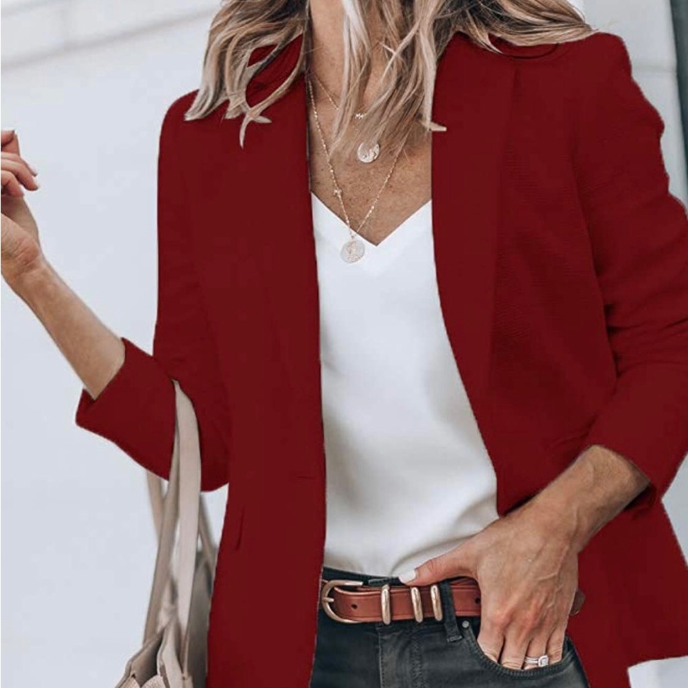 Womens Casual Blazers Open Front Long Sleeve Work Office Jackets Blazer